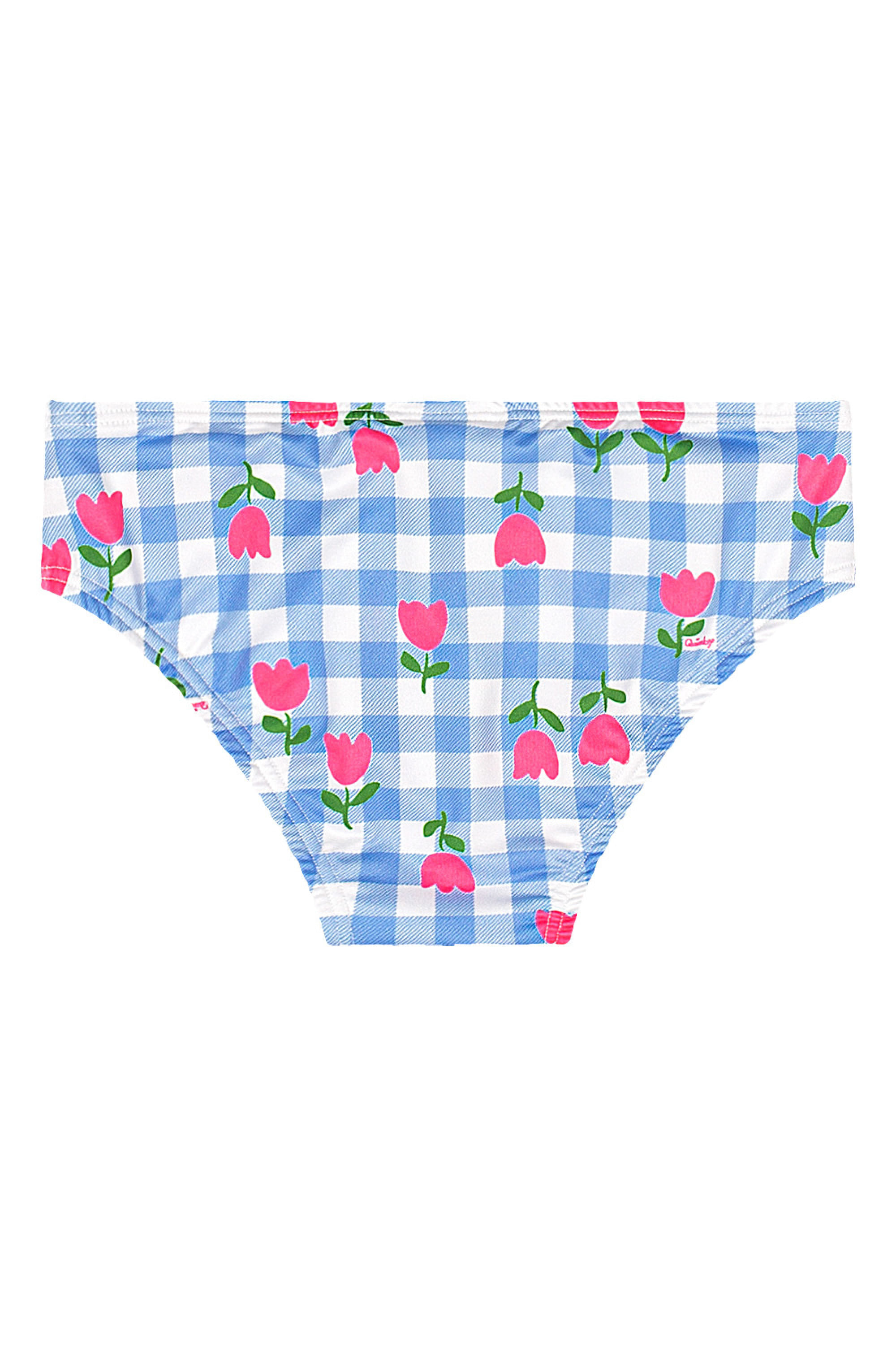 Biquíni Infantil com Calcinha e Top em Malha UV DRY (Azul) Quimby - Imagem 25